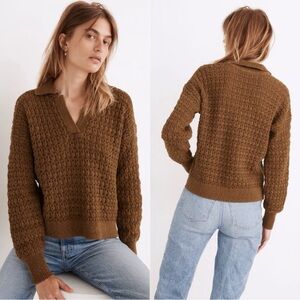 New with tags Madewell Sunbury Open-Stitch Polo Sweater